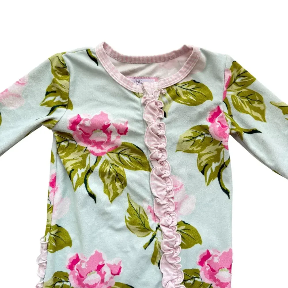 Sweet Honey Floral Fleece Layette Sleeper Size 2T